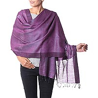 Silk and cotton blend shawl Bhagalpur Dawn India