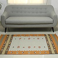 Wool dhurrie rug Wonderland 4x6 India