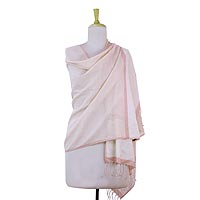 Cotton shawl Orderly Peach India