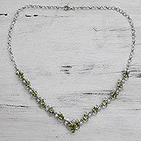 Peridot link necklace,