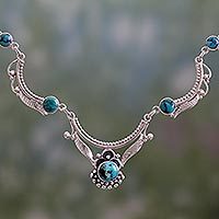 Natural turquoise pendant necklace,