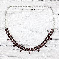 Garnet pendant necklace,