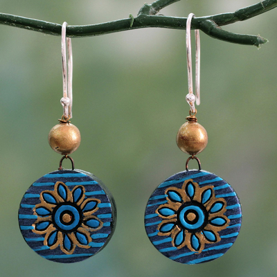 Ceramic dangle earrings, Mughal Morning