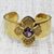 Gold plated amethyst cuff bracelet, 'Blissful Glow' - Gold Plated Sterling Silver Cross Cuff Bracelet from India thumbail