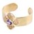 Gold plated amethyst cuff bracelet, 'Blissful Glow' - Gold Plated Sterling Silver Cross Cuff Bracelet from India (image 2b) thumbail