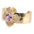 Gold plated amethyst cuff bracelet, 'Blissful Glow' - Gold Plated Sterling Silver Cross Cuff Bracelet from India (image 2c) thumbail