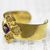 Gold plated amethyst cuff bracelet, 'Blissful Glow' - Gold Plated Sterling Silver Cross Cuff Bracelet from India (image 2d) thumbail