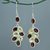 Garnet and citrine dangle earrings, 'Garnet Beauty' - Garnet and Citrine Dangle Earrings 30 Carat from India thumbail