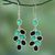Black and green onyx dangle earrings, 'Onyx Beauty' - Black and Green Onyx Dangle Earrings from India thumbail