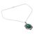 Sterling silver flower necklace 'Flowering Beauty' - Floral Indian Sterling Silver Necklace with Green Onyx (image 2a) thumbail