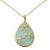 Gold vermeil chalcedony pendant necklace, 'Aqua Floral Kiss' - Aqua Chalcedony 18k Gold Vermeil Cubic Zirconia Necklace (image 2a) thumbail
