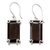 Smoky quartz dangle earrings, 'Smoky Chic' - Artisan Crafted Smoky Quartz Earrings from India (image 2a) thumbail