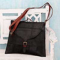 Upcycled rubber shoulder bag Second Look India