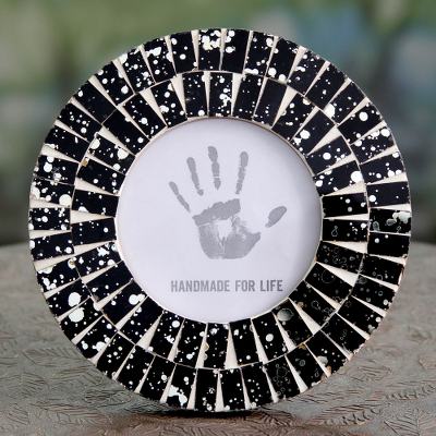 Glass mosaic photo frame, Midnight Memories (4x4)