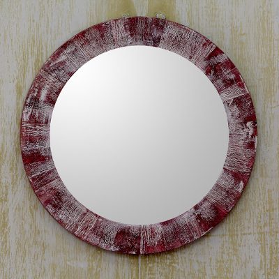 Wood wall mirror, Rustic Wine