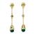 Gold vermeil amethyst dangle earrings, 'Jaipuri Green' - Handcrafted Green Onyx and Peridot 18k Gold Vermeil Earrings (image 2a) thumbail