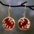 Red onyx and cubic zirconia dangle earrings, 'Eternally Entwined' - Hand Crafted Red Onyx and Cubic Zirconia Dangle Earrings thumbail