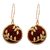 Red onyx and cubic zirconia dangle earrings, 'Eternally Entwined' - Hand Crafted Red Onyx and Cubic Zirconia Dangle Earrings (image 2a) thumbail