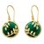 Green onyx and cubic zirconia dangle earrings, 'Eternal Embrace' - Green Onyx and Cubic Zirconia Circular Dangle Earrings (image 2a) thumbail