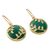 Green onyx and cubic zirconia dangle earrings, 'Eternal Embrace' - Green Onyx and Cubic Zirconia Circular Dangle Earrings (image 2b) thumbail