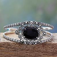 Onyx cuff bracelet,