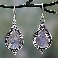 Labradorite dangle earrings,
