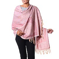 Wool shawl Paisley Delight India