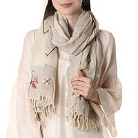 Wool shawl Butter Blossom India