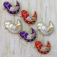 Embroidered ornaments,