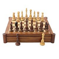 Wood chess and backgammon set,