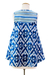 Cotton tank top, 'Abstract Blues' - Women's Blue and White Cotton High Low Tank Top from India (image 2d) thumbail