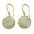 Gold vermeil chalcedony dangle earrings, 'Dewdrop Nature' - Gold Vermeil Aqua Chalcedony Earrings with Cubic Zirconia (image 2a) thumbail