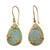 Gold vermeil chalcedony dangle earrings, 'Aqua Floral Kiss' - Chalcedony Earrings in Gold Vermeil with Cubic Zirconia (image 2a) thumbail