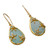 Gold vermeil chalcedony dangle earrings, 'Aqua Floral Kiss' - Chalcedony Earrings in Gold Vermeil with Cubic Zirconia (image 2b) thumbail