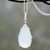 Chalcedony pendant necklace, 'Aqua Droplet' - Chalcedony and Sterling Silver Handmade Pendant Necklace thumbail