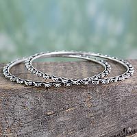 Sterling silver bangle bracelets,