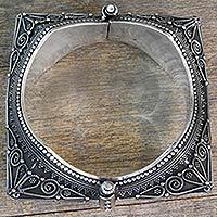 Sterling silver bangle bracelet,