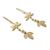 Gold vermeil dangle earrings, 'Leaves and Petals' - Indian Artisan Crafted Dangle Earrings in 22k Gold Vermeil (image 2b) thumbail