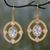 Gold vermeil blue topaz dangle earrings, 'Four Winds' - Sparkling Blue Topaz Gold Vermeil Earrings with CZ thumbail