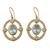 Gold vermeil blue topaz dangle earrings, 'Four Winds' - Sparkling Blue Topaz Gold Vermeil Earrings with CZ (image 2a) thumbail