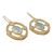 Gold vermeil blue topaz dangle earrings, 'Four Winds' - Sparkling Blue Topaz Gold Vermeil Earrings with CZ (image 2b) thumbail