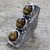 Tiger's eye multi-stone ring, 'Princess Trio' - Hand Made Tiger's Eye Sterling Silver Ring from India thumbail