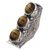 Tiger's eye multi-stone ring, 'Princess Trio' - Hand Made Tiger's Eye Sterling Silver Ring from India (image 2a) thumbail