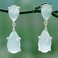 Chalcedony dangle earrings,