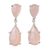 Chalcedony dangle earrings, 'Pink Brilliance' - Sterling Silver Dangle Earrings with Pink Chalcedony and CZ (image 2a) thumbail