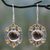 Smoky quartz and citrine dangle earrings, 'Royal Consort' - Ornate Silver Earrings with Smoky Quartz and Citrine thumbail