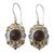 Smoky quartz and citrine dangle earrings, 'Royal Consort' - Ornate Silver Earrings with Smoky Quartz and Citrine (image 2a) thumbail