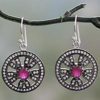 Ruby dangle earrings,