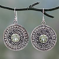 Prasiolite dangle earrings,