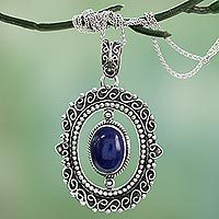 Lapis lazuli pendant necklace,